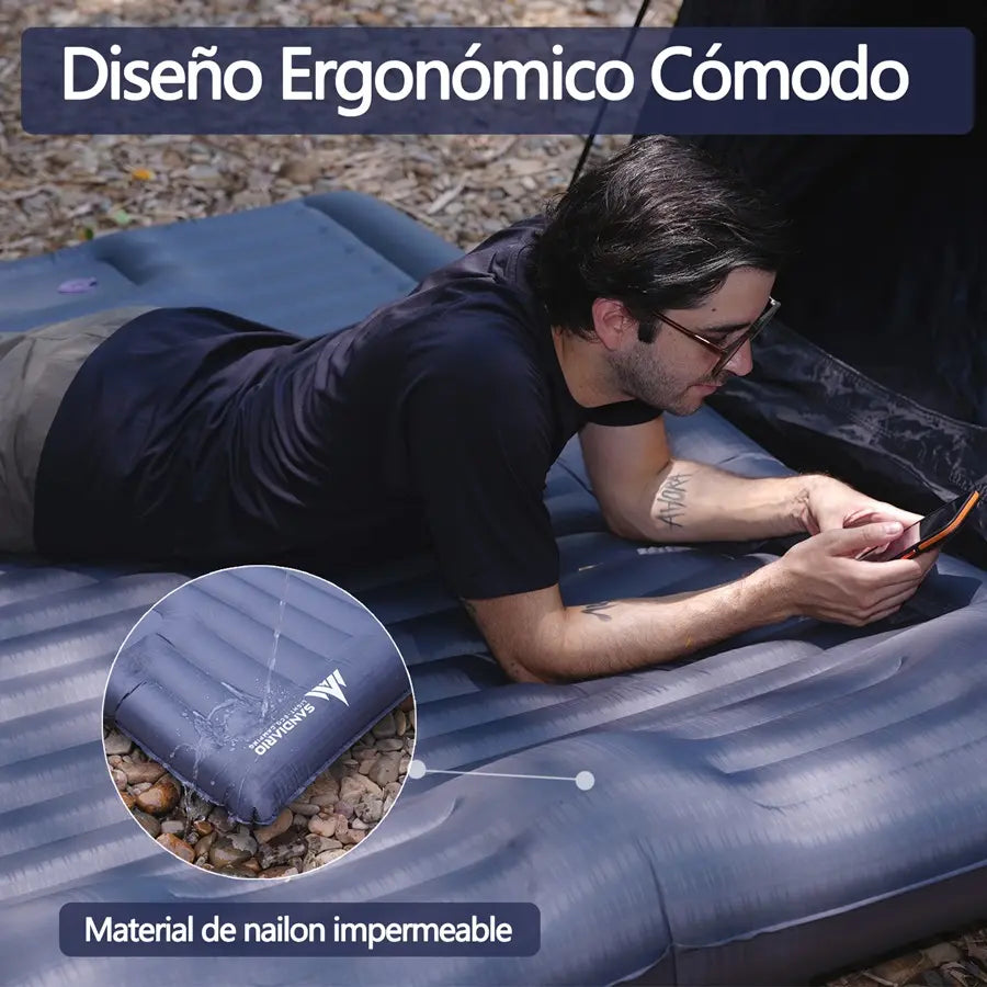 Sandiario Colchão Matrimonial Inflável com Bomba de Pé