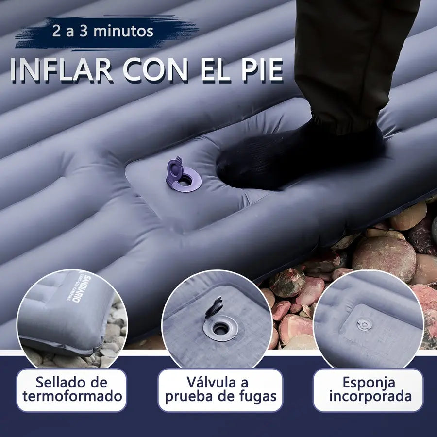 Sandiario Colchão Matrimonial Inflável com Bomba de Pé