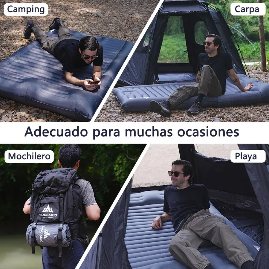 Sandiario Colchão Matrimonial Inflável com Bomba de Pé