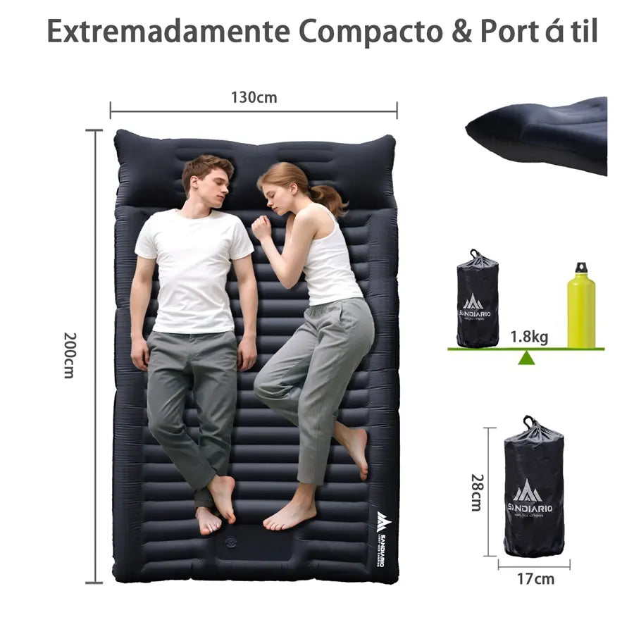 Sandiario Colchão Matrimonial Inflável com Bomba de Pé