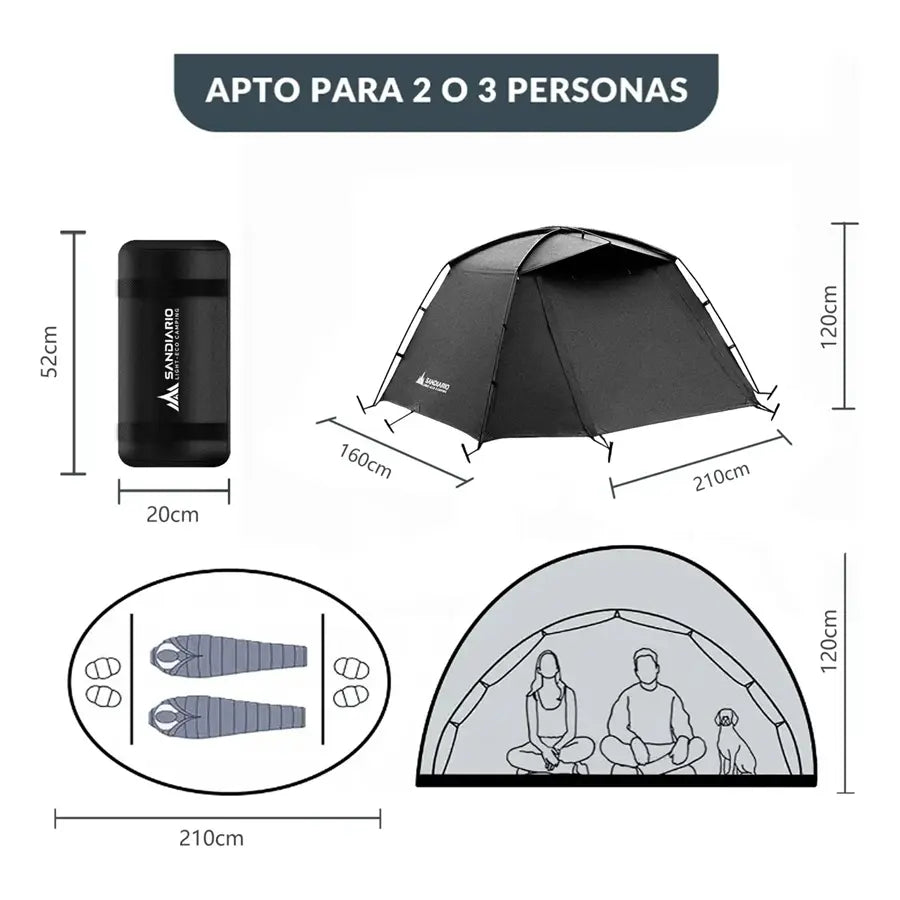 Sandiario Barraca para 2/4 Pessoas para Caminhadas