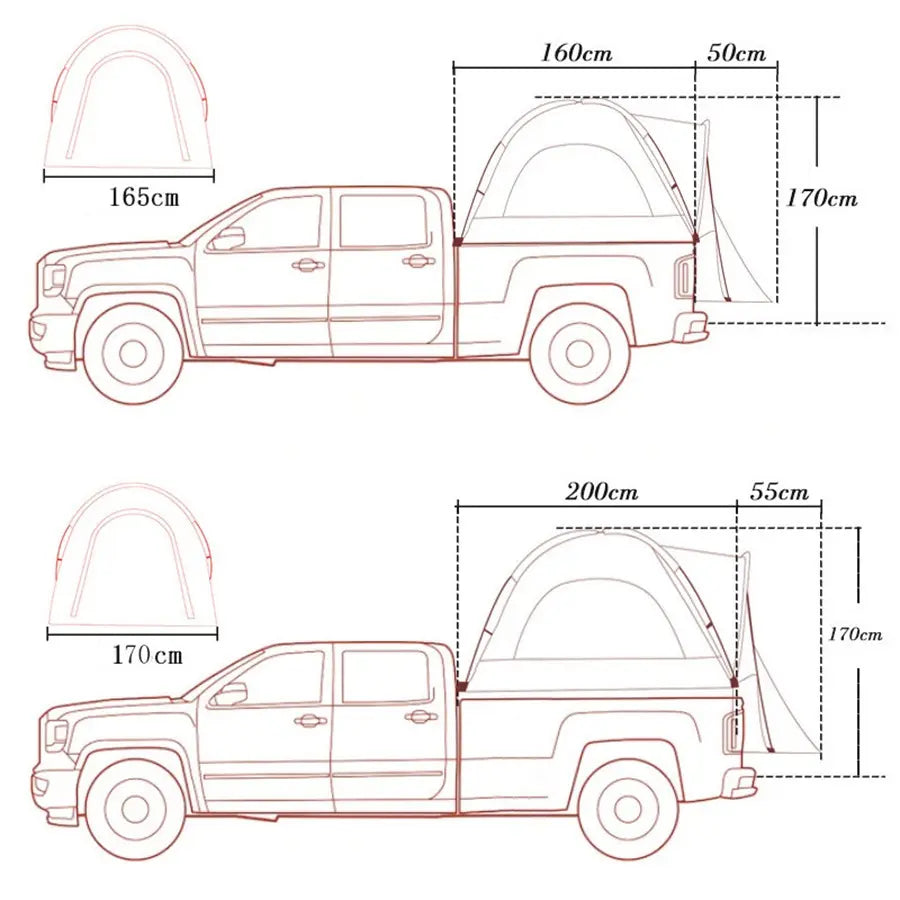 Sandiario CPS/CPM Tenda Traseira para Caixa de Caminhonete
