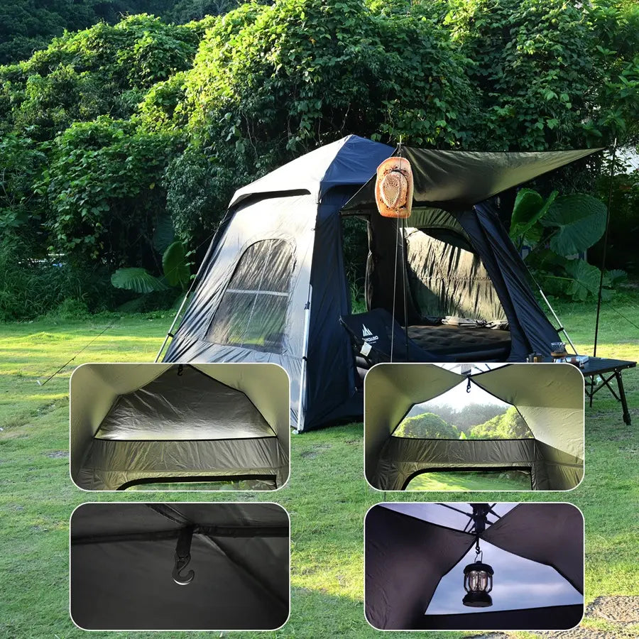 Sandiario Barraca Retangular Instantânea para 4-6 Pessoas