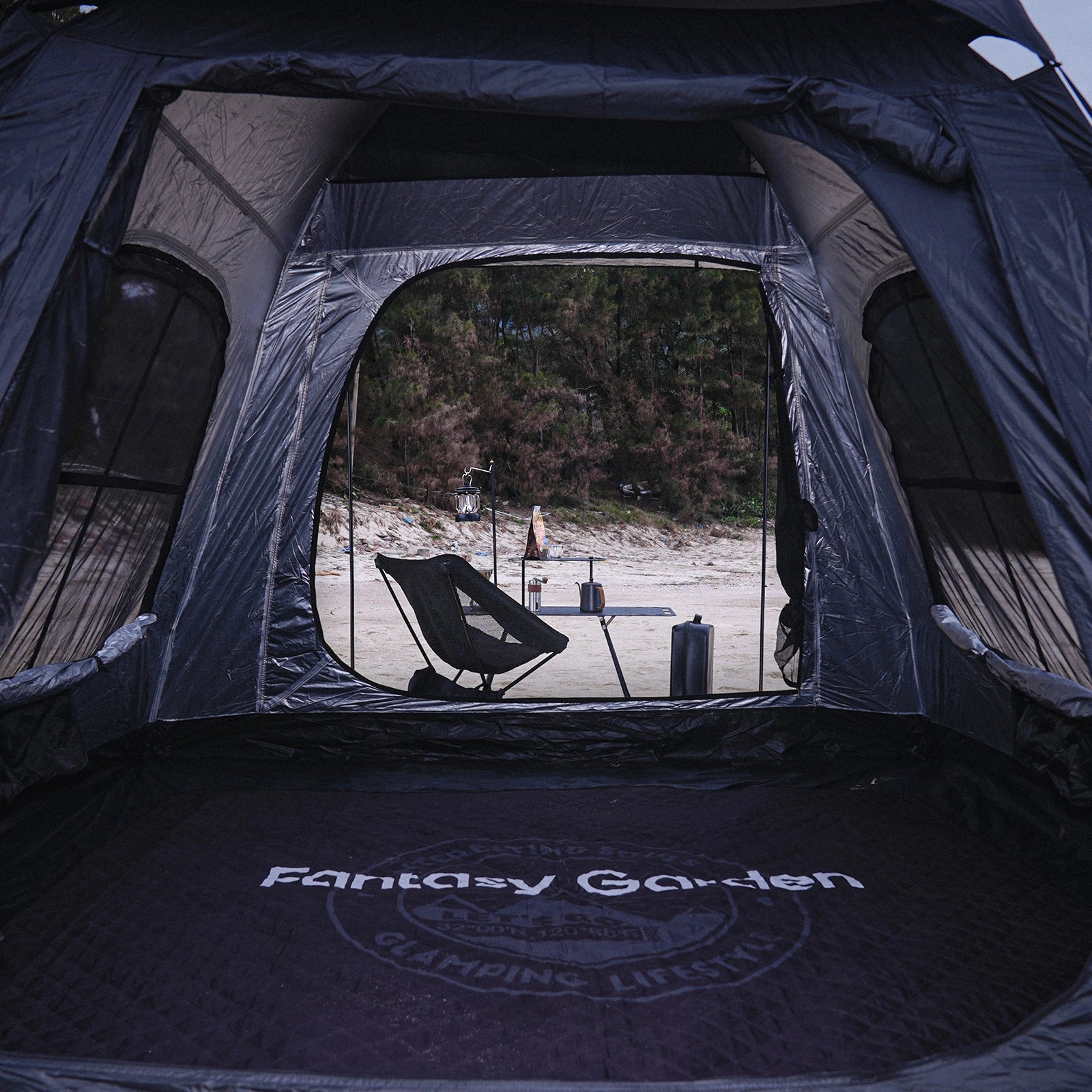 Sandiario Barraca Retangular Instantânea para 4-6 Pessoas