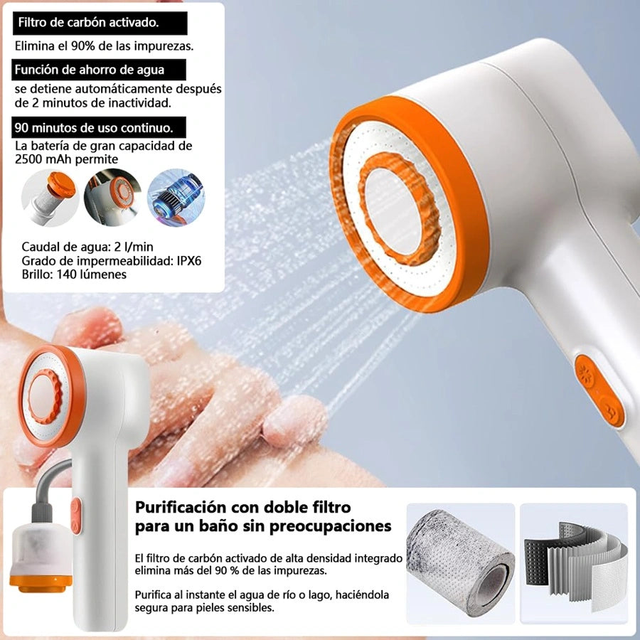 Sandiario Chuveiro Portátil com Filtro e Lanterna