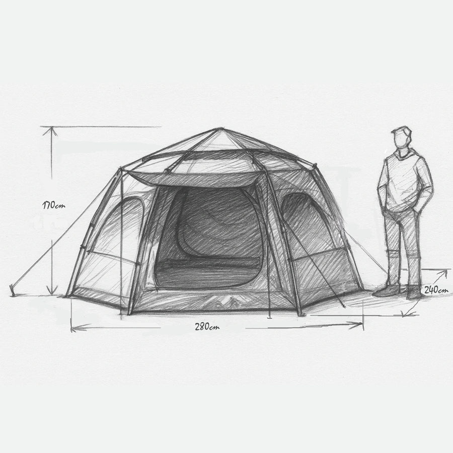 Sandiario AN4 Tenda Hexagonal para 3-4 Pessoas
